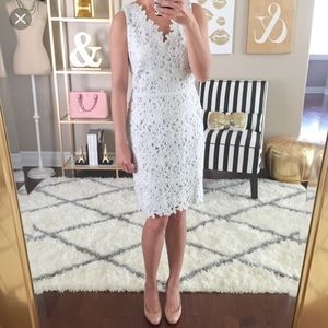 Loft Lace Dress white Sz 12 Sleeveless